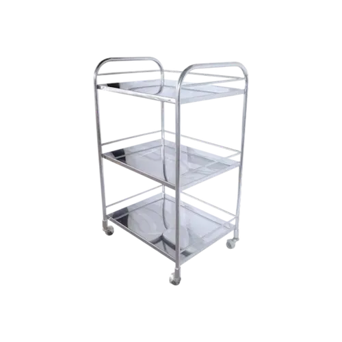 Trolley Instrument Stainless Steel 3 Rak Tanpa Laci