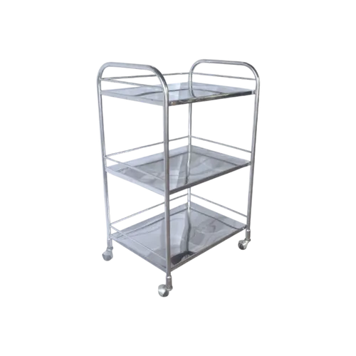 Trolley Instrument Stainless Steel 3 Rak Tanpa Laci